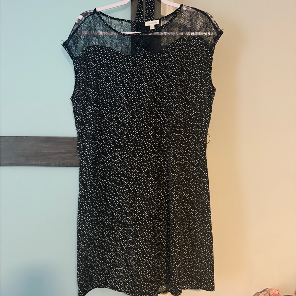 Charlies Black Dress with White Dots